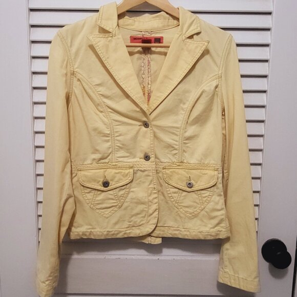 Women's Blazer Small Yellow Moss Issue Blazer by Mossimo Supply Co. EUC - Picture 1 of 3